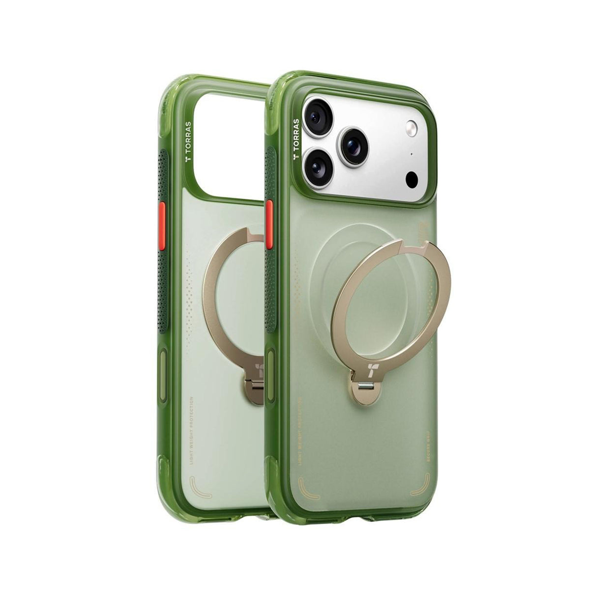 TORRAS Funda Ostand Q3 Air con Soporte para iPhone 17 Pro Max/18 Pro Max Compatible con MagSafe, Verde