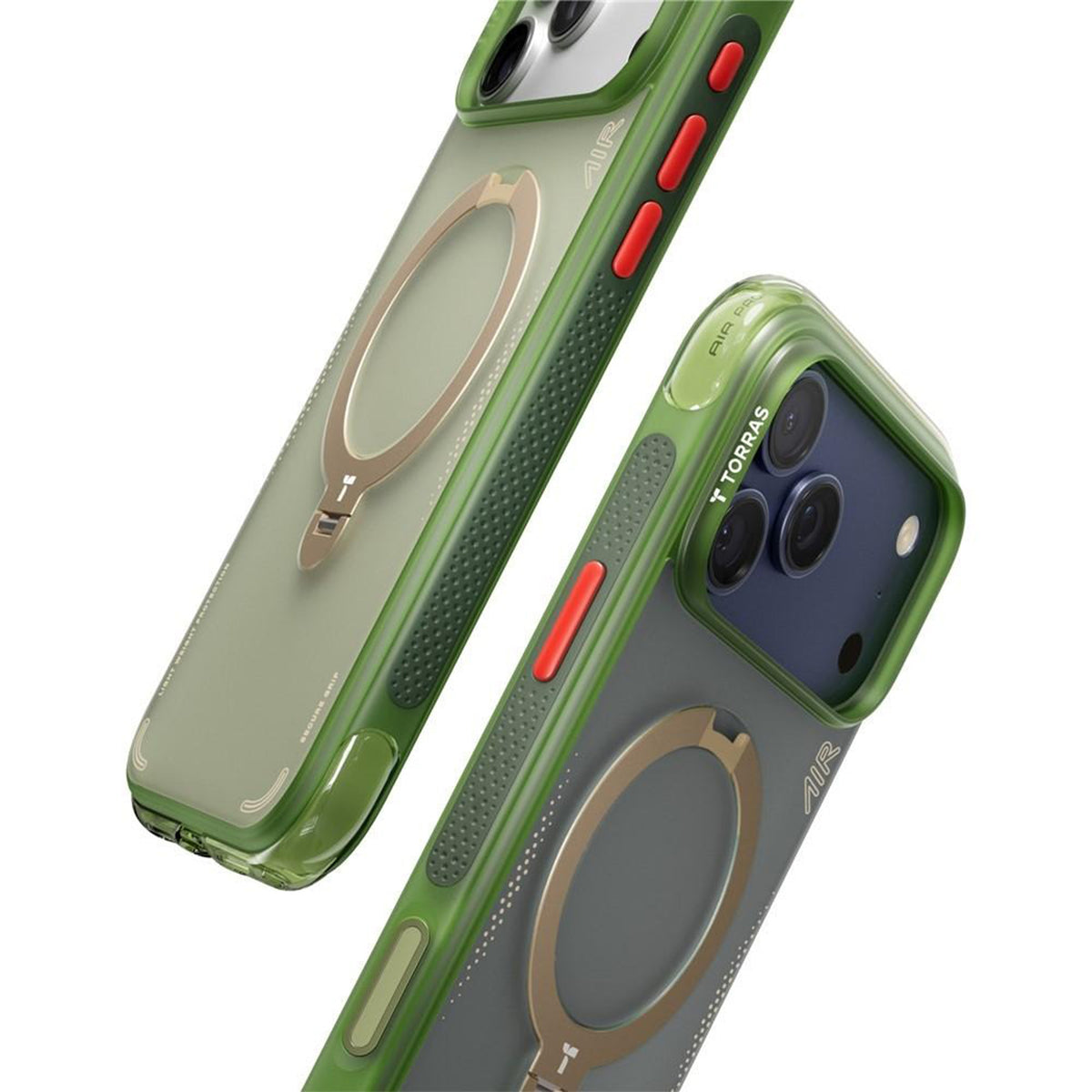 TORRAS Funda Ostand Q3 Air con Soporte para iPhone 17 Pro/18 Pro Compatible con MagSafe, Verde