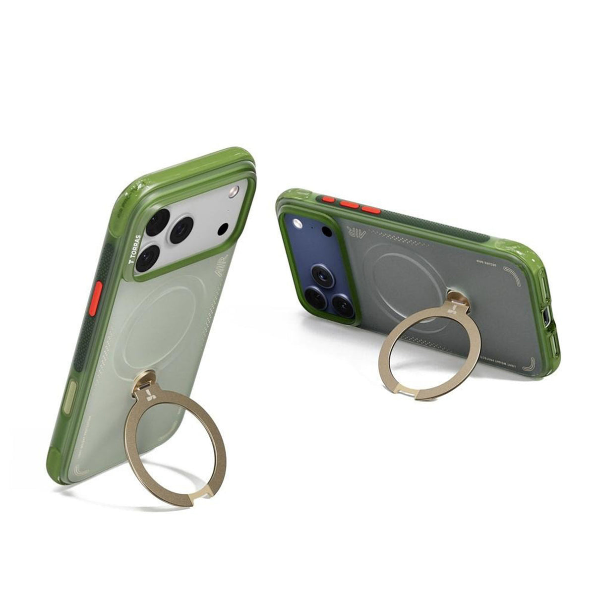 TORRAS Funda Ostand Q3 Air con Soporte para iPhone 17 Pro Max/18 Pro Max Compatible con MagSafe, Verde