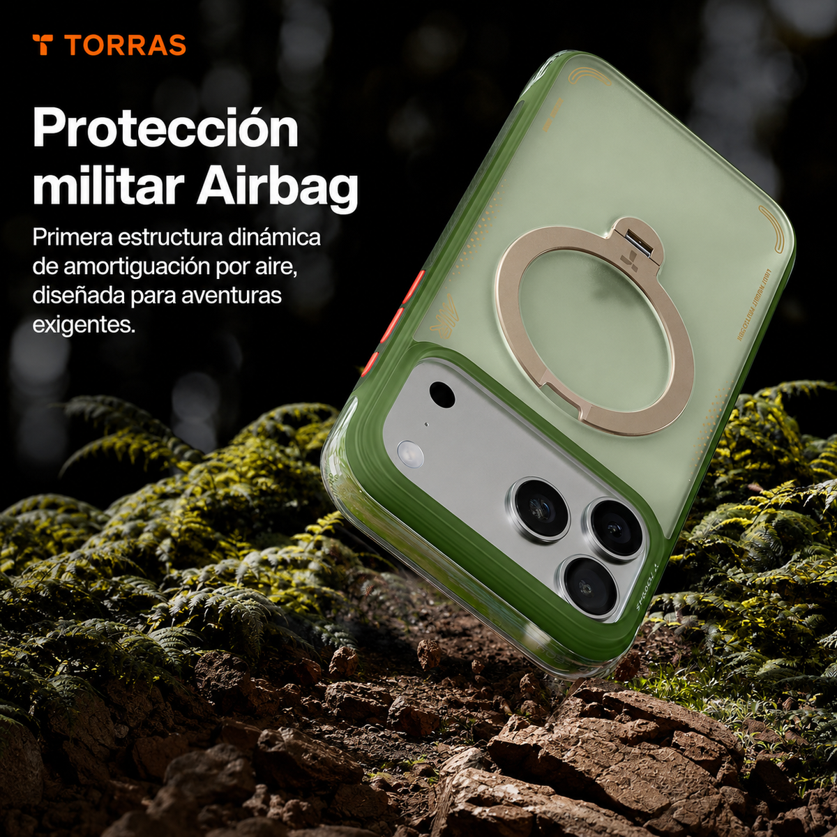 TORRAS Funda Ostand Q3 Air con Soporte para iPhone 17 Pro Max/18 Pro Max Compatible con MagSafe, Verde