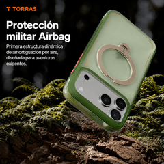 TORRAS Funda Ostand Q3 Air con Soporte para iPhone 17 Pro Compatible con MagSafe, Verde