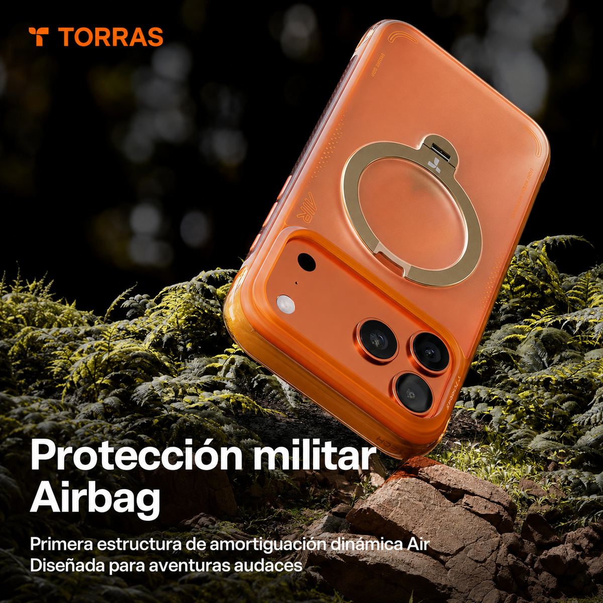 TORRAS Funda Ostand Q3 Air con Soporte para iPhone 17 Pro Max/18 Pro Max Compatible con MagSafe, Naranja