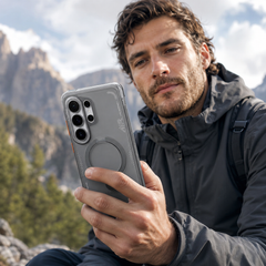 TORRAS Funda Ostand Spin Air Series con Soporte para Galaxy S26 Ultra con Anillo Magnético, Negro