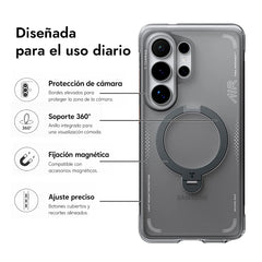 TORRAS Funda Ostand Spin Air Series con Soporte para Galaxy S26 Ultra con Anillo Magnético, Negro