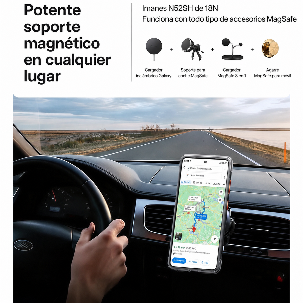 TORRAS Funda Ostand Spin Air Series con Soporte para Galaxy S26 Ultra con Anillo Magnético, Negro