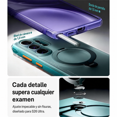 TORRAS Funda Ostand Spin Air Series con Soporte para Galaxy S26 Ultra con Anillo Magnético, Glacier Green