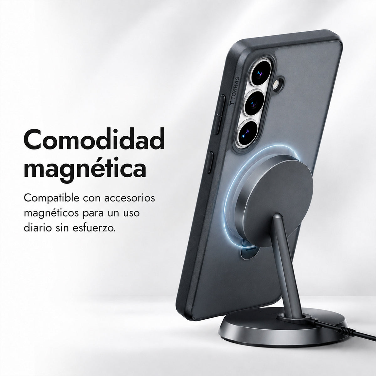 TORRAS Funda Ostand Spin Series con Soporte para Galaxy S26 con Anillo Magnético, Negro