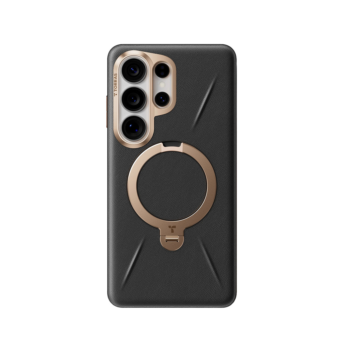 TORRAS Funda Ostand Spin VegSkin Series con Soporte para Galaxy S26 Ultra con Anillo Magnético, Ivory Black