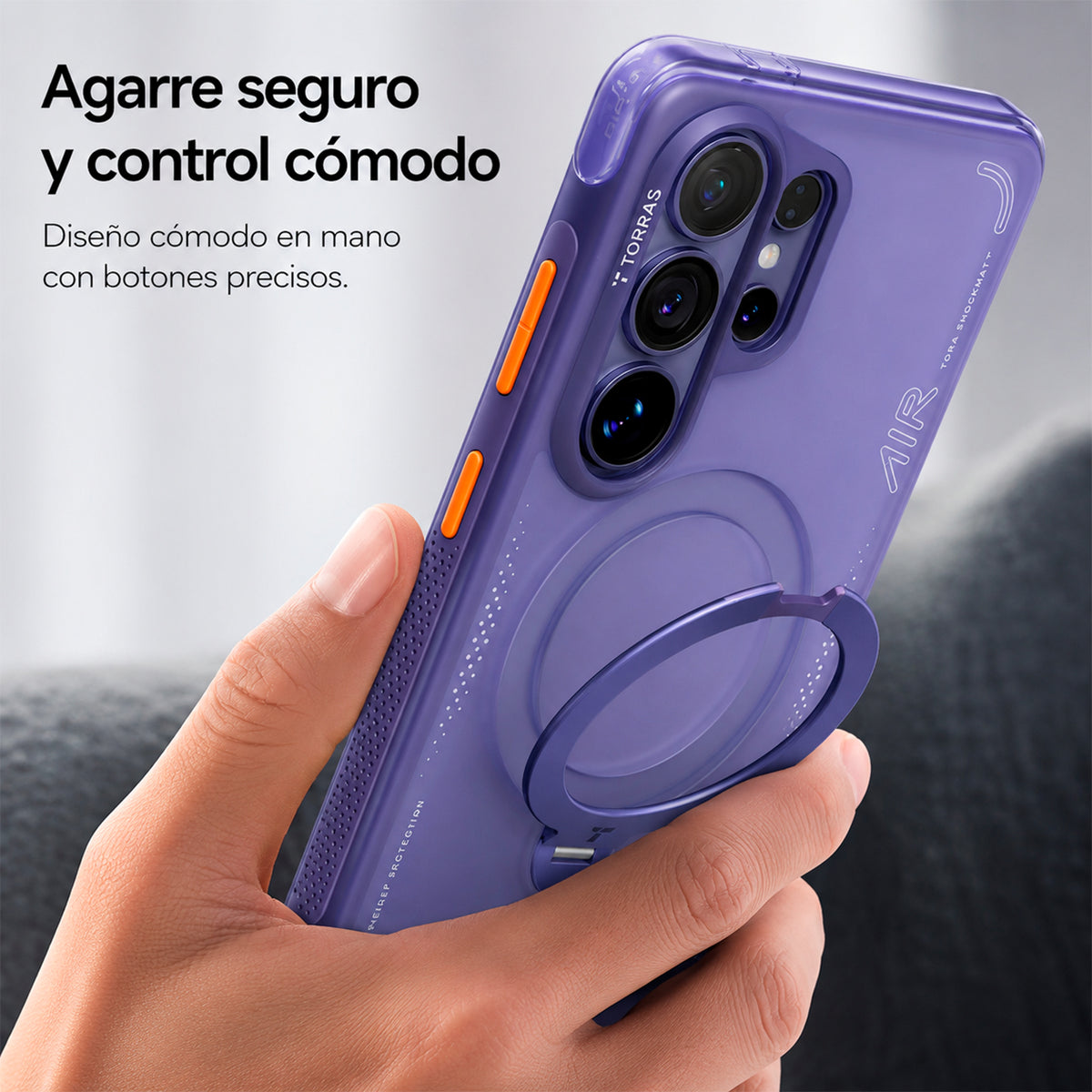TORRAS Funda Ostand Spin Air Series con Soporte para Galaxy S26 Ultra con Anillo Magnético, Dark Purple