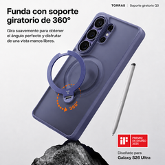 TORRAS Funda Ostand Spin Series con Soporte para Galaxy S26 Ultra con Anillo Magnético, Dark Purple