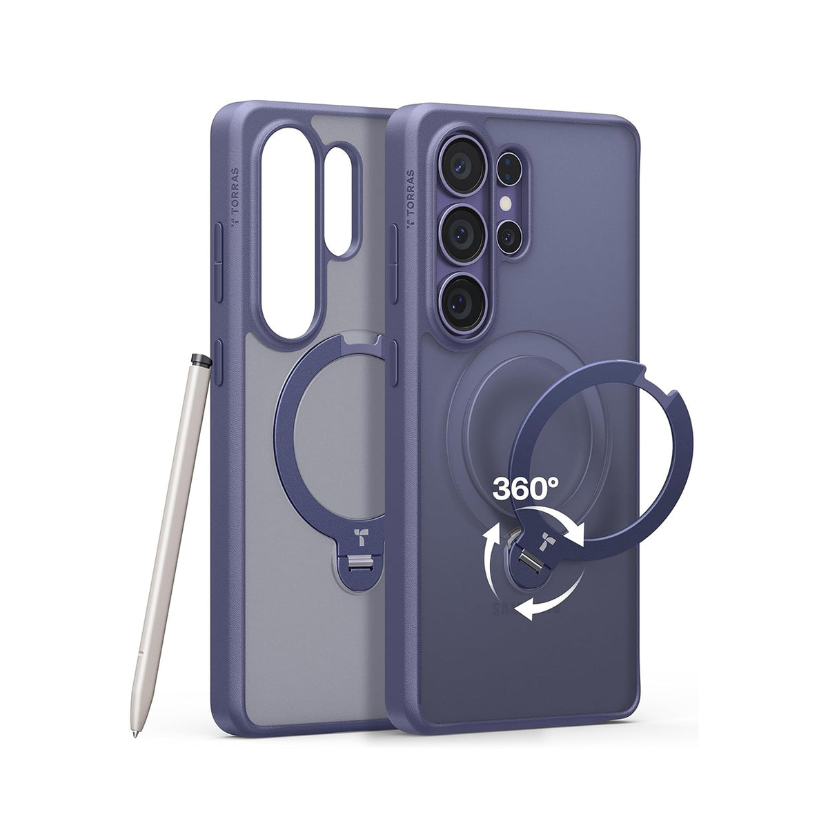 TORRAS Funda Ostand Spin Series con Soporte para Galaxy S26 Ultra con Anillo Magnético, Dark Purple