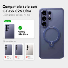 TORRAS Funda Ostand Spin Series con Soporte para Galaxy S26 Ultra con Anillo Magnético, Dark Purple