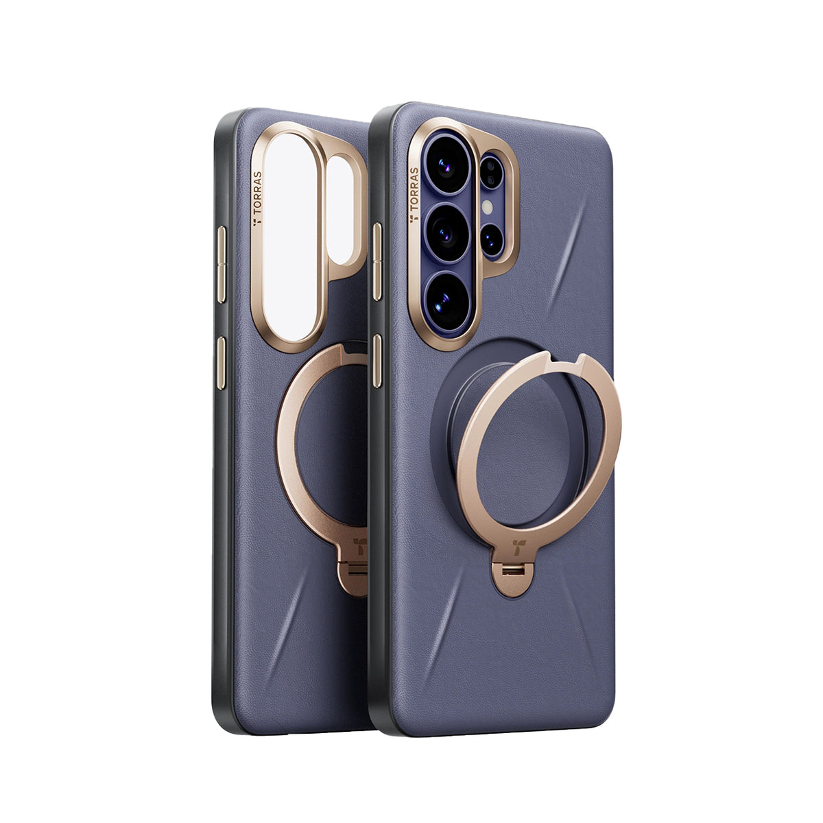TORRAS Funda Ostand Spin VegSkin Series con Soporte para Galaxy S26 Ultra con Anillo Magnético, Dark Purple