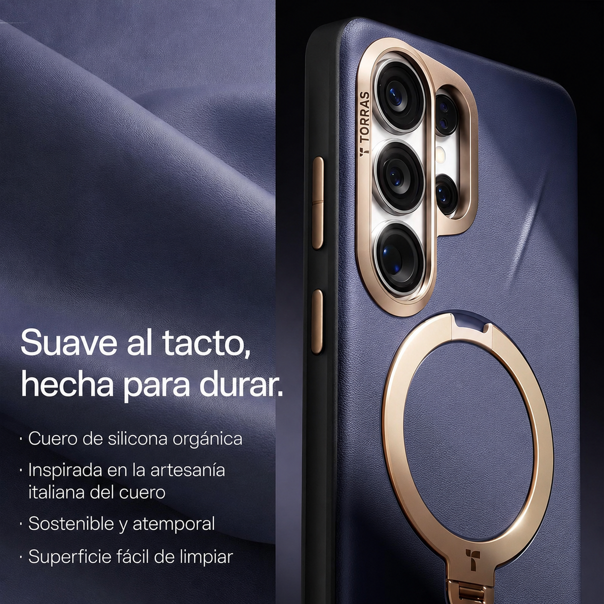 TORRAS Funda Ostand Spin VegSkin Series con Soporte para Galaxy S26 Ultra con Anillo Magnético, Dark Purple