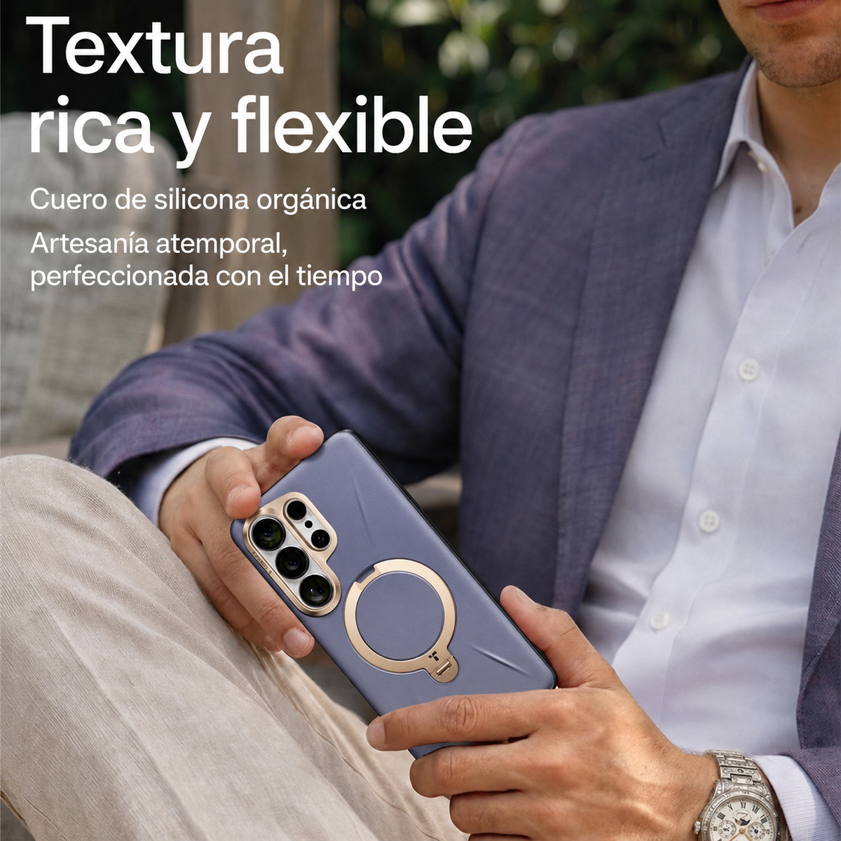TORRAS Funda Ostand Spin VegSkin Series con Soporte para Galaxy S26 Ultra con Anillo Magnético, Dark Purple