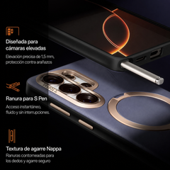TORRAS Funda Ostand Spin VegSkin Series con Soporte para Galaxy S26 Ultra con Anillo Magnético, Dark Purple
