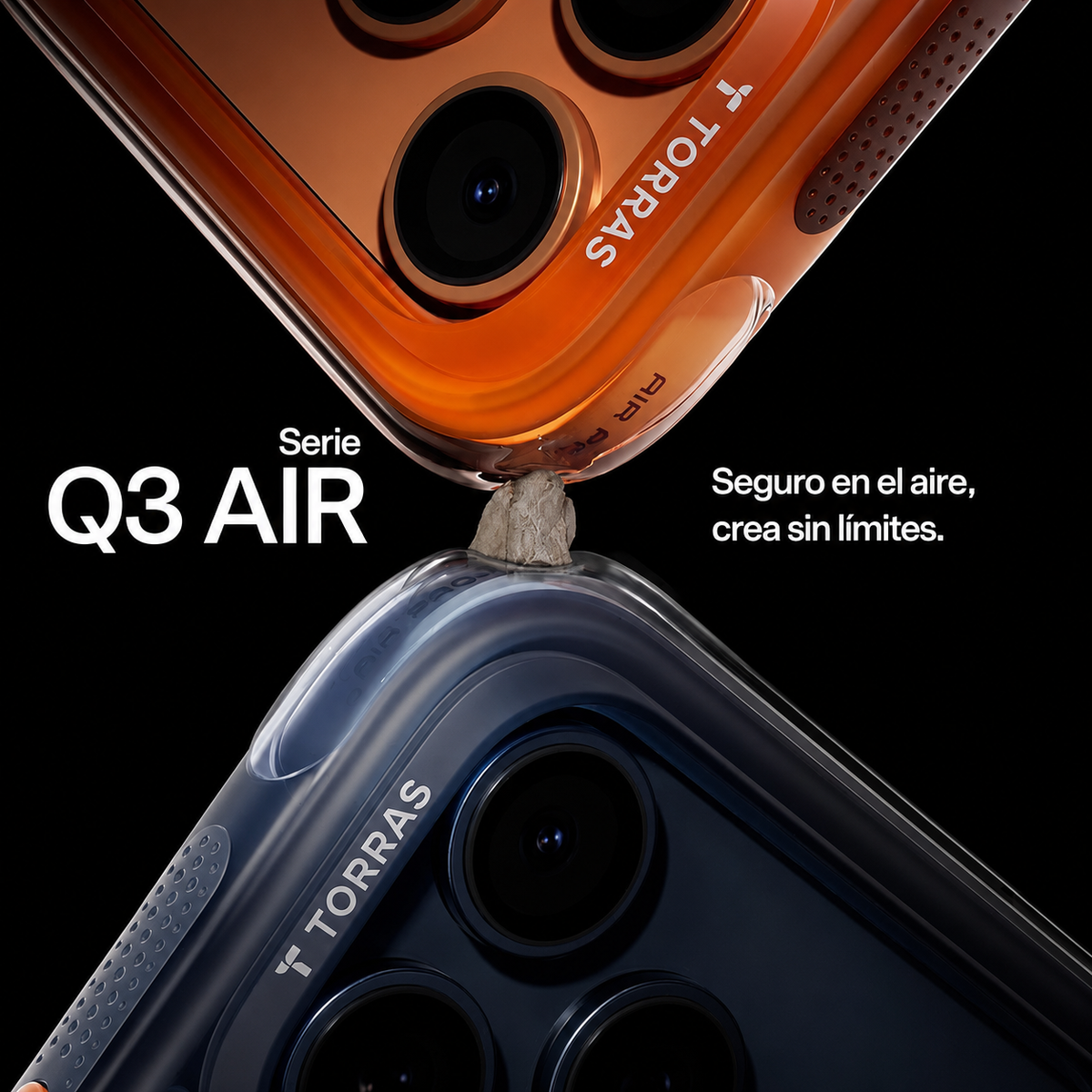 TORRAS Funda Ostand Q3 Air con Soporte Giratorio para iPhone 17 Pro Max/18 Pro Max Compatible con MagSafe, Azul Marino