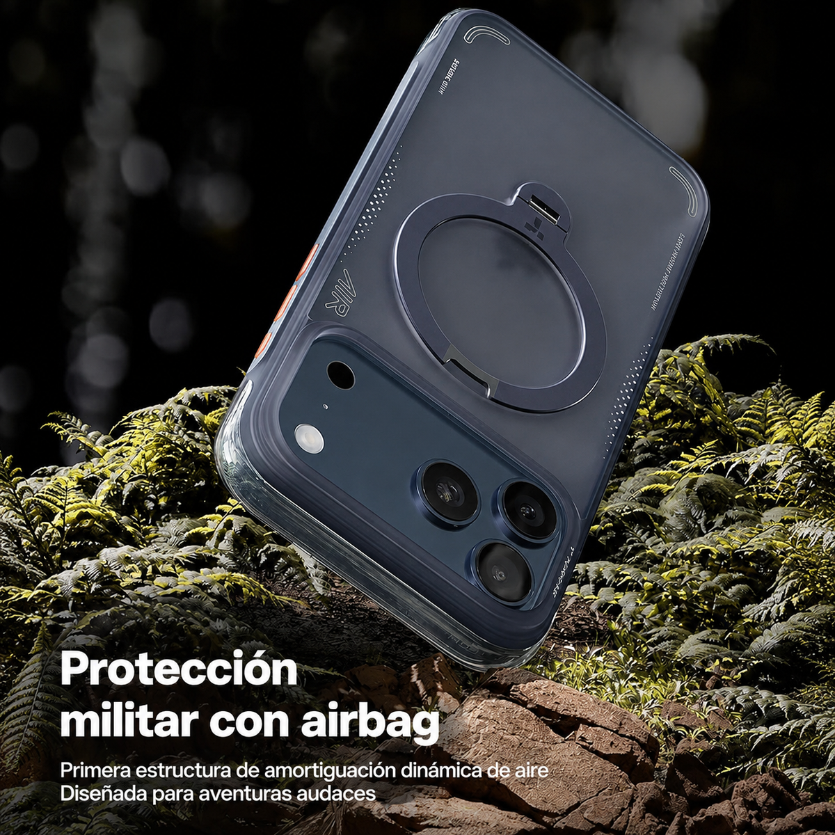 TORRAS Funda Ostand Q3 Air con Soporte Giratorio para iPhone 17 Pro Max/18 Pro Max Compatible con MagSafe, Azul Marino