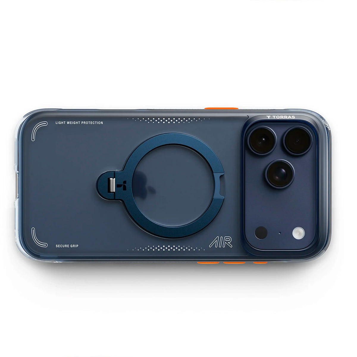 TORRAS Funda Ostand Q3 Air con Soporte Giratorio para iPhone 17 Pro Max/18 Pro Max Compatible con MagSafe, Azul Marino