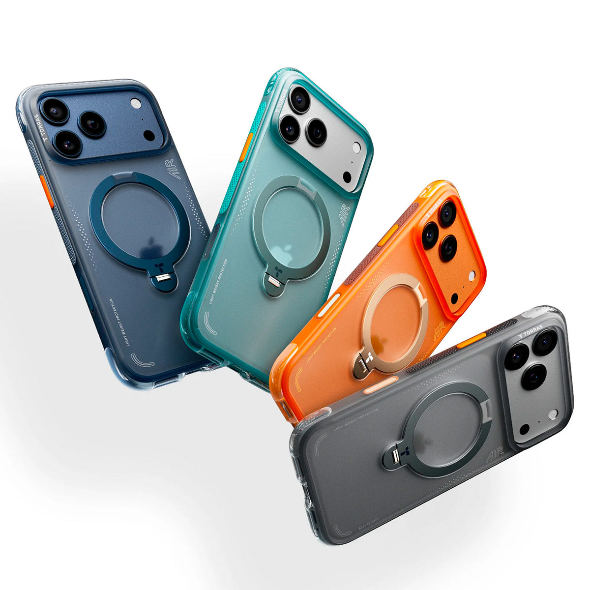 TORRAS Funda Ostand Q3 Air con Soporte Giratorio para iPhone 17 Pro/18 Pro Compatible con MagSafe, Azul Marino