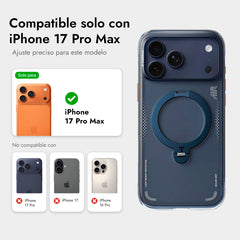 TORRAS Case for iPhone 17 Pro Max – Compatible with MagSafe and Ostand Q3 Air Rotating Kickstand, Navy Blue, Protection and Precise Fit