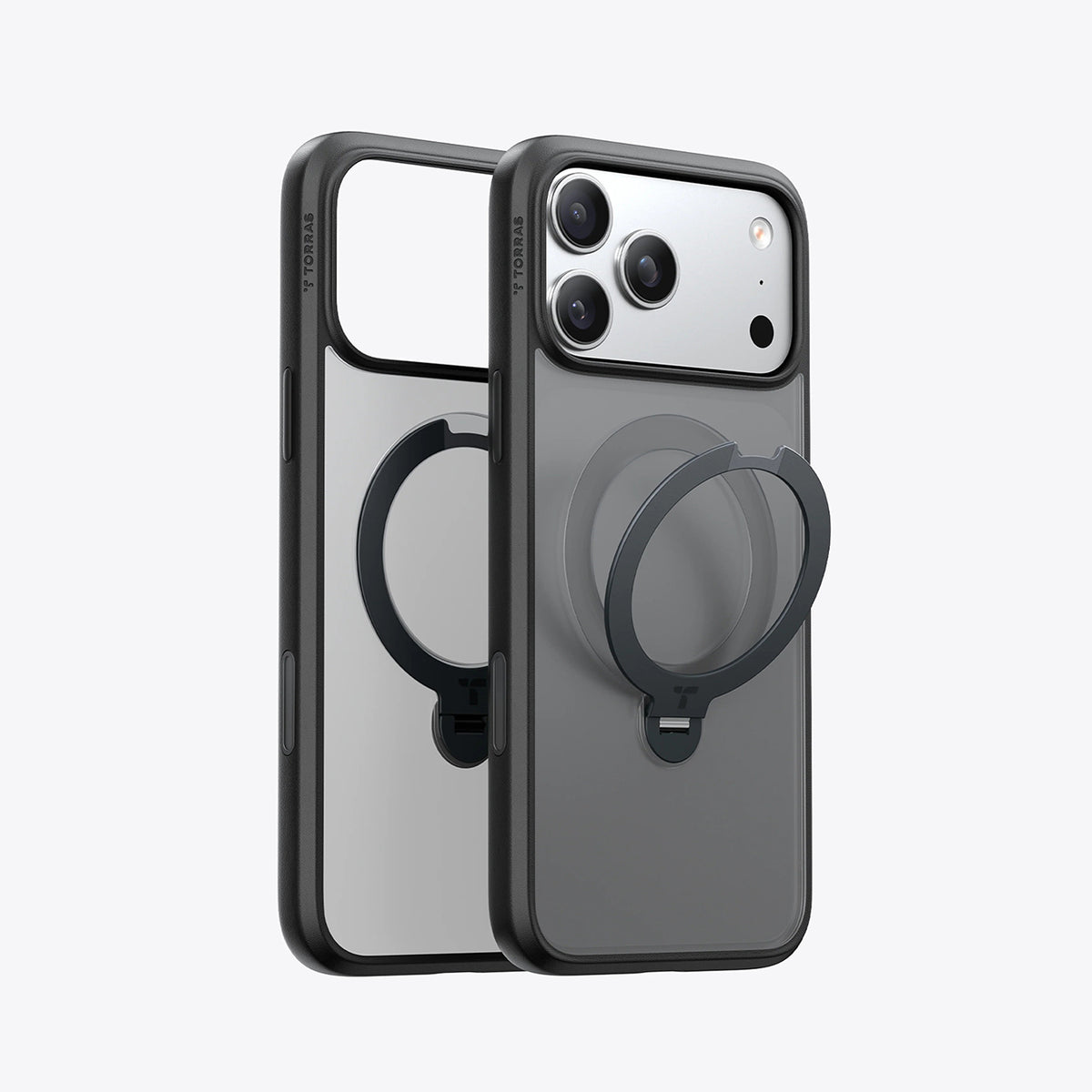 TORRAS Funda Ostand Spin Series con Soporte para iPhone 17 Pro Max/18 Pro Max Compatible con MagSafe, Negro