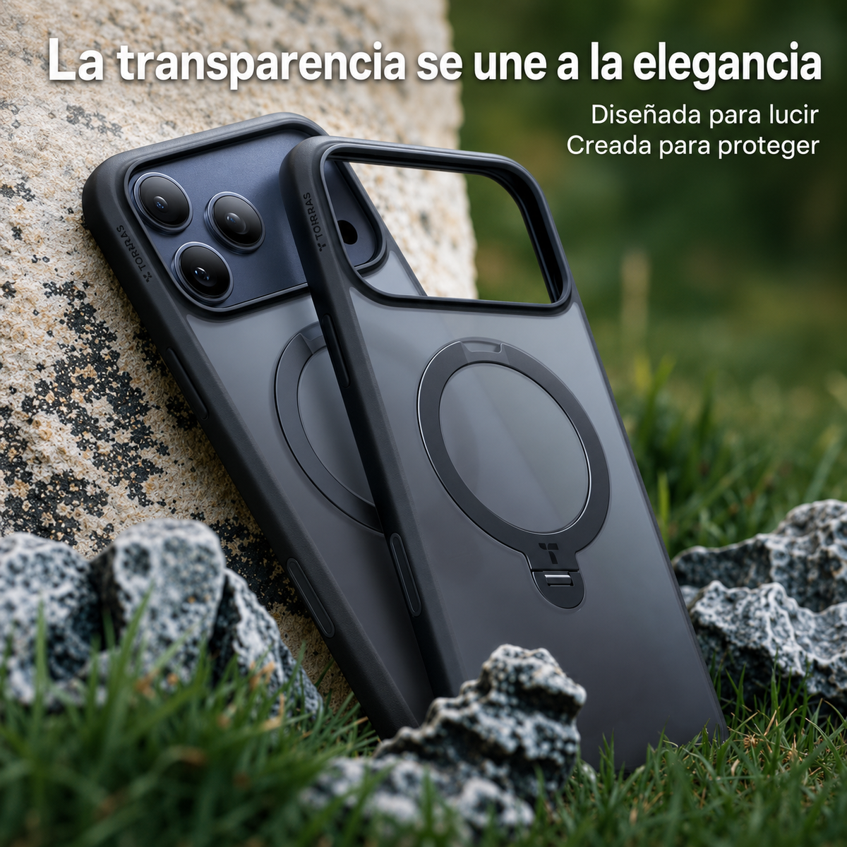 TORRAS Funda Ostand Spin Series con Soporte para iPhone 17 Pro Max/18 Pro Max Compatible con MagSafe, Negro