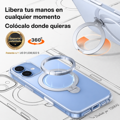 TORRAS Funda Ostand Spin Series con Soporte para iPhone 17 Compatible con MagSafe, Transparente