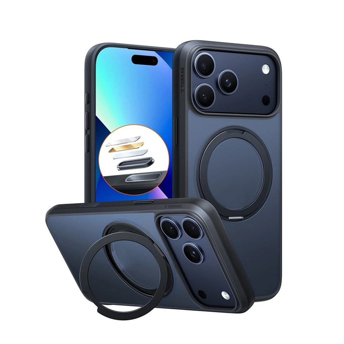 TORRAS Funda Ostand Pro Series con Soporte para iPhone 17 Pro Max/18 Pro Max Compatible con MagSafe, Negro