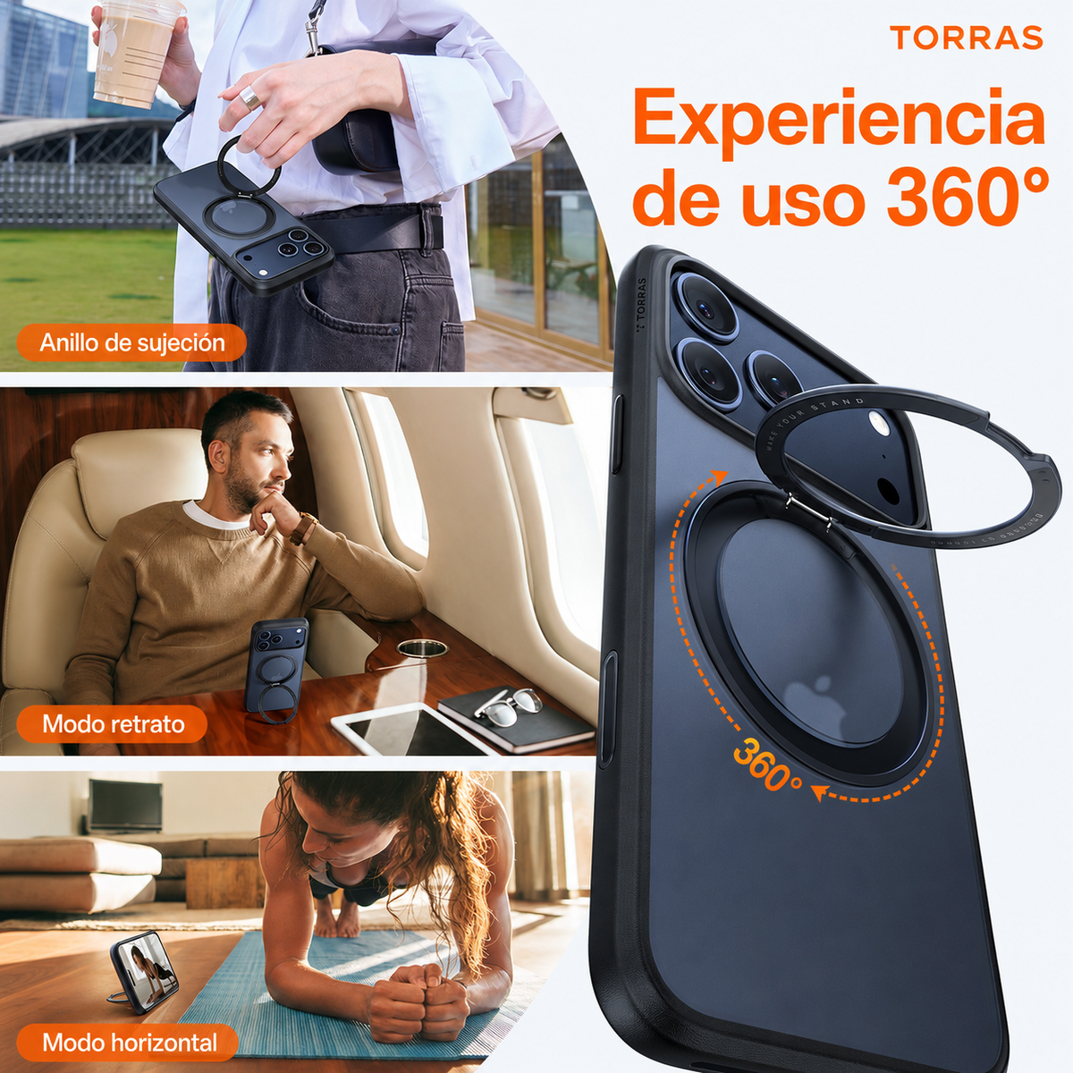 TORRAS Funda Ostand Pro Series con Soporte para iPhone 17 Pro Max/18 Pro Max Compatible con MagSafe, Negro