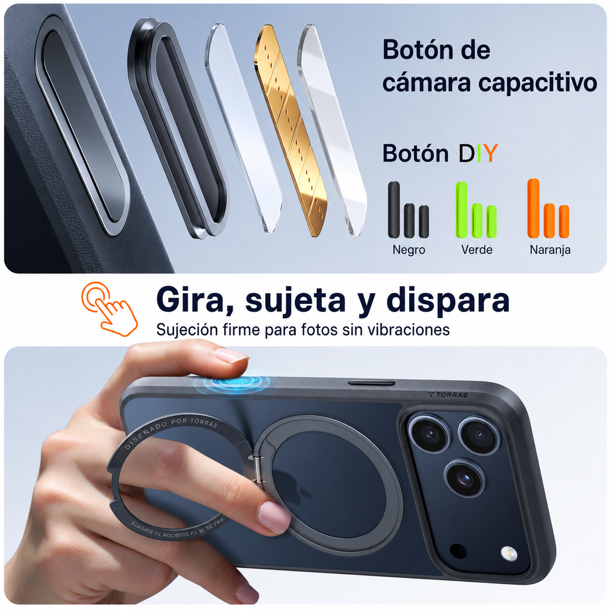 TORRAS Funda Ostand Pro Series con Soporte para iPhone 17 Pro Max/18 Pro Max Compatible con MagSafe, Negro