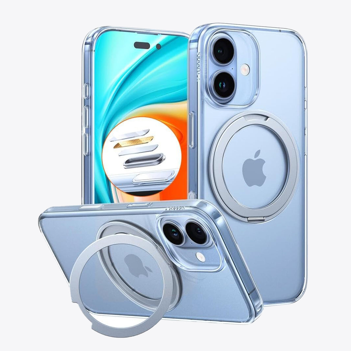 TORRAS Funda Ostand Pro Series con Soporte para iPhone 17 Compatible con MagSafe, Transparente