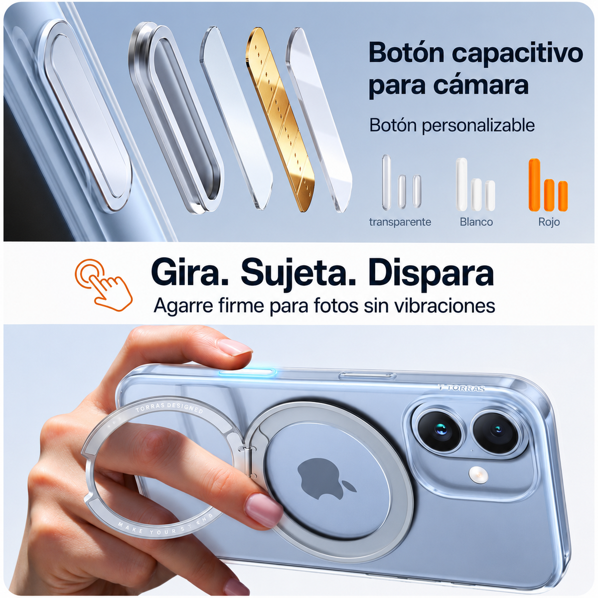 TORRAS Funda Ostand Pro Series con Soporte para iPhone 17 Compatible con MagSafe, Transparente