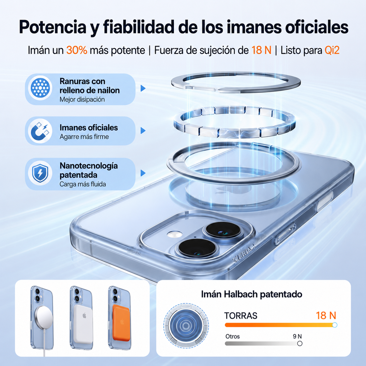 TORRAS Funda Ostand Pro Series con Soporte para iPhone 17 Compatible con MagSafe, Transparente