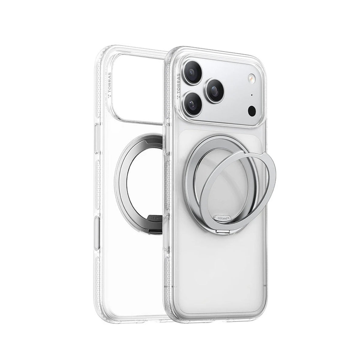 TORRAS Funda Ostand Pro Series con Soporte para iPhone 17 Pro Max/18 Pro Max Compatible con MagSafe, Transparente