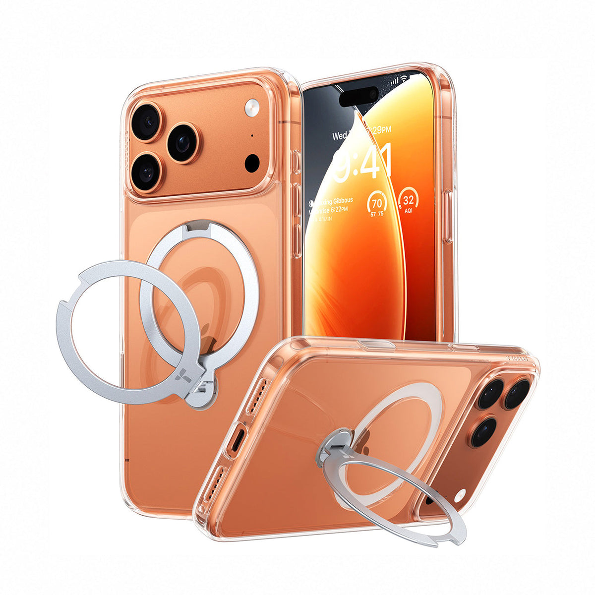 TORRAS Funda Ostand Pro Series con Soporte para iPhone 17 Pro/18 Pro Compatible con MagSafe, Transparente