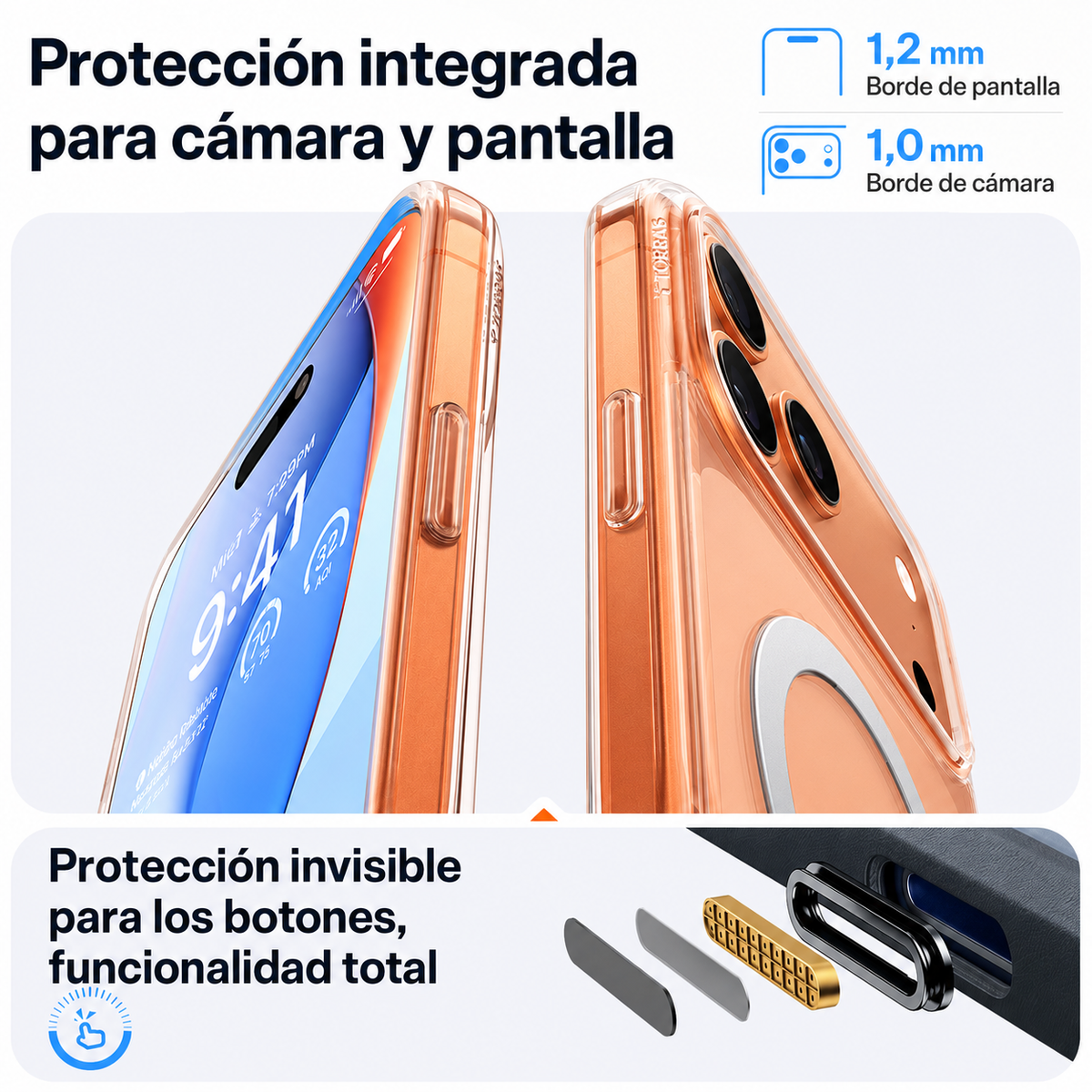 TORRAS Funda Ostand Pro Series con Soporte para iPhone 17 Pro/18 Pro Compatible con MagSafe, Transparente