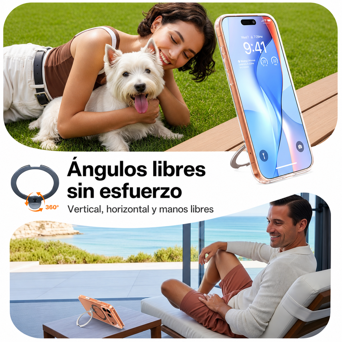 TORRAS Funda Ostand Pro Series con Soporte para iPhone 17 Pro/18 Pro Compatible con MagSafe, Transparente