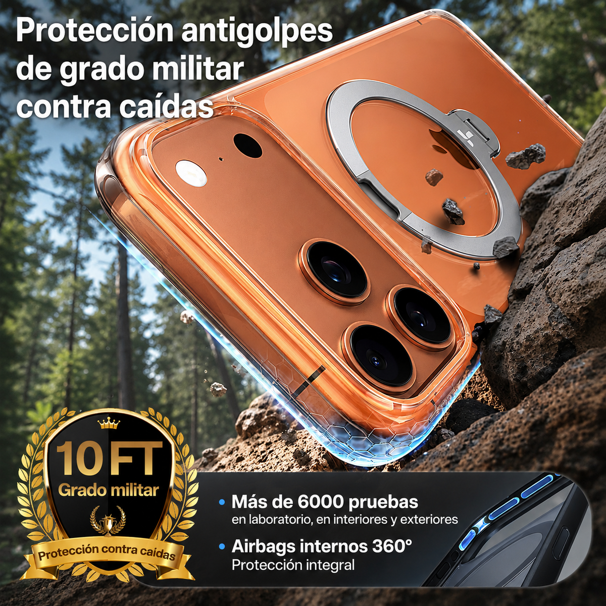 TORRAS Funda Ostand Pro Series con Soporte para iPhone 17 Pro Max/18 Pro Max Compatible con MagSafe, Transparente