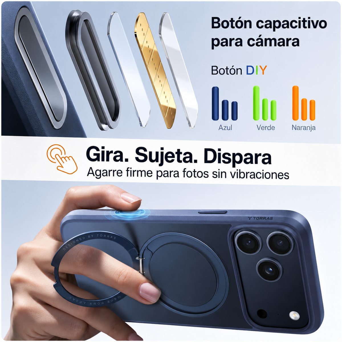 TORRAS Funda Ostand Pro Series con Soporte para iPhone 17 Pro Max/18 Pro Max Compatible con MagSafe, Azul Marino