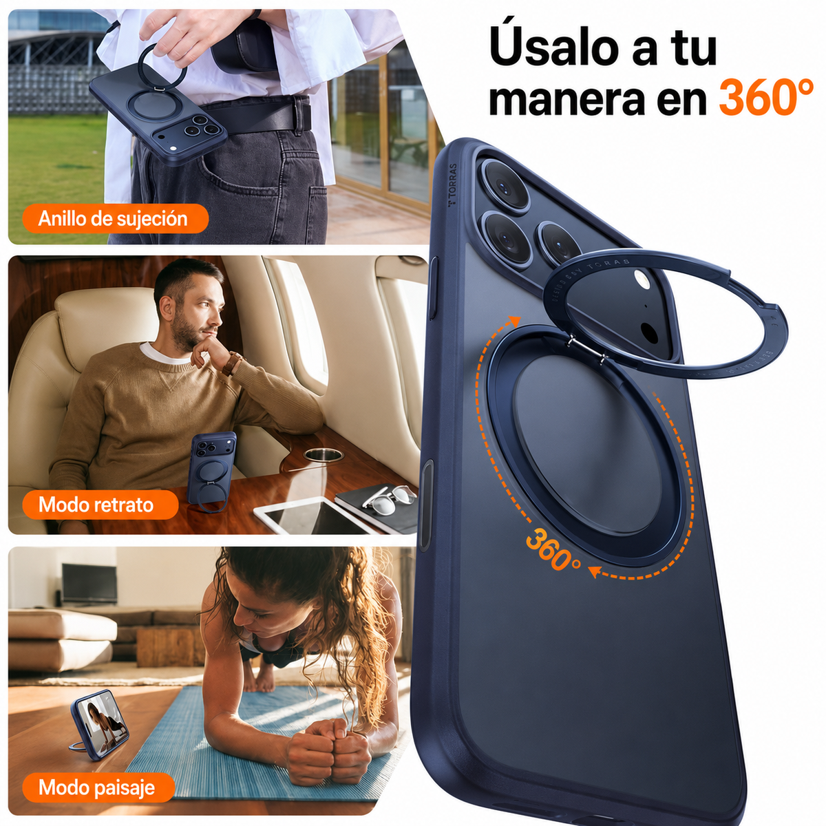 TORRAS Funda Ostand Pro Series con Soporte para iPhone 17 Pro Max/18 Pro Max Compatible con MagSafe, Azul Marino