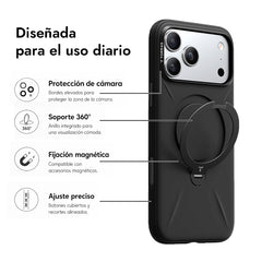 TORRAS Funda Ostand Spin Softune Series iPhone 17 Pro Max Negro
