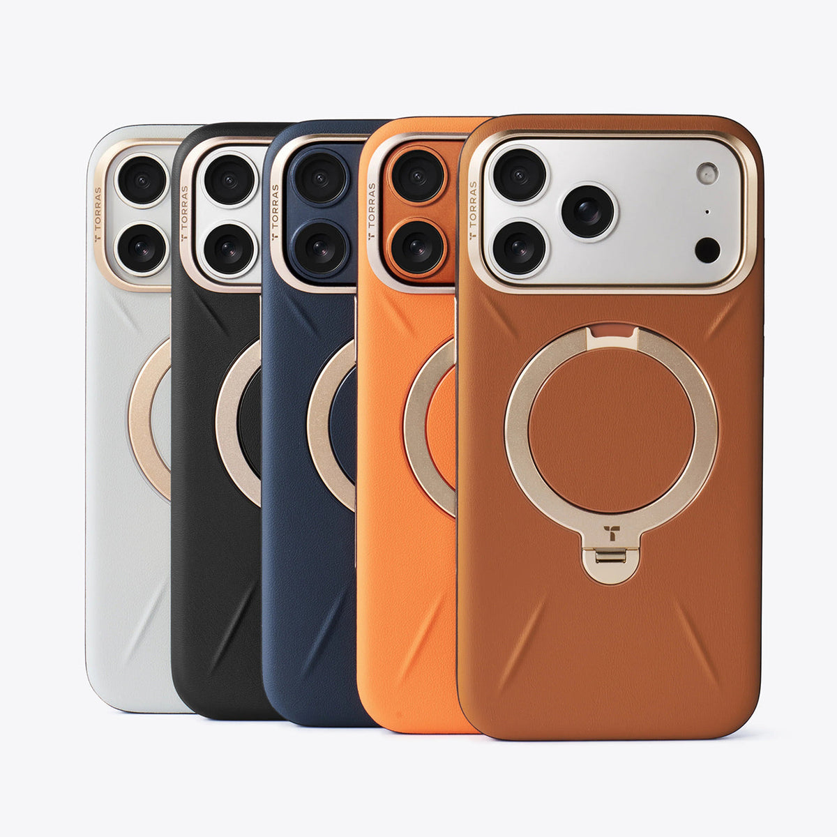 TORRAS Funda Ostand Spin VegSkin Series con Soporte para iPhone 17 Pro Max/18 Pro Max Compatible con MagSafe, Marrón