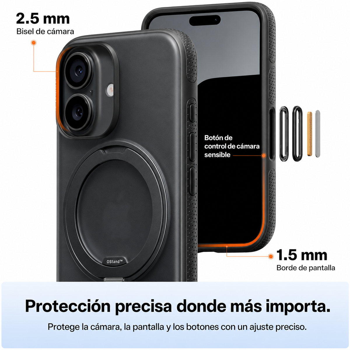 TORRAS Funda Ostand R Fitness Series con Soporte para iPhone 17 Compatible con MagSafe, Negro