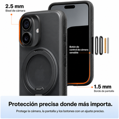 TORRAS Funda Ostand R Fitness Series con Soporte para iPhone 17 Compatible con MagSafe, Negro