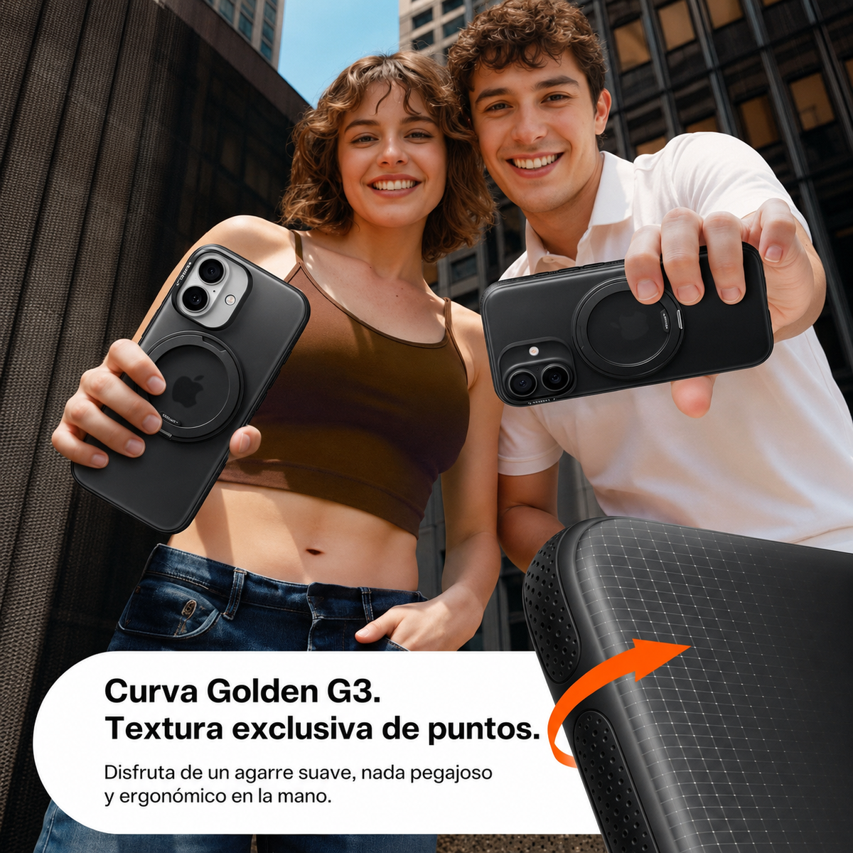 TORRAS Funda Ostand R Fitness Series con Soporte para iPhone 17 Compatible con MagSafe, Negro