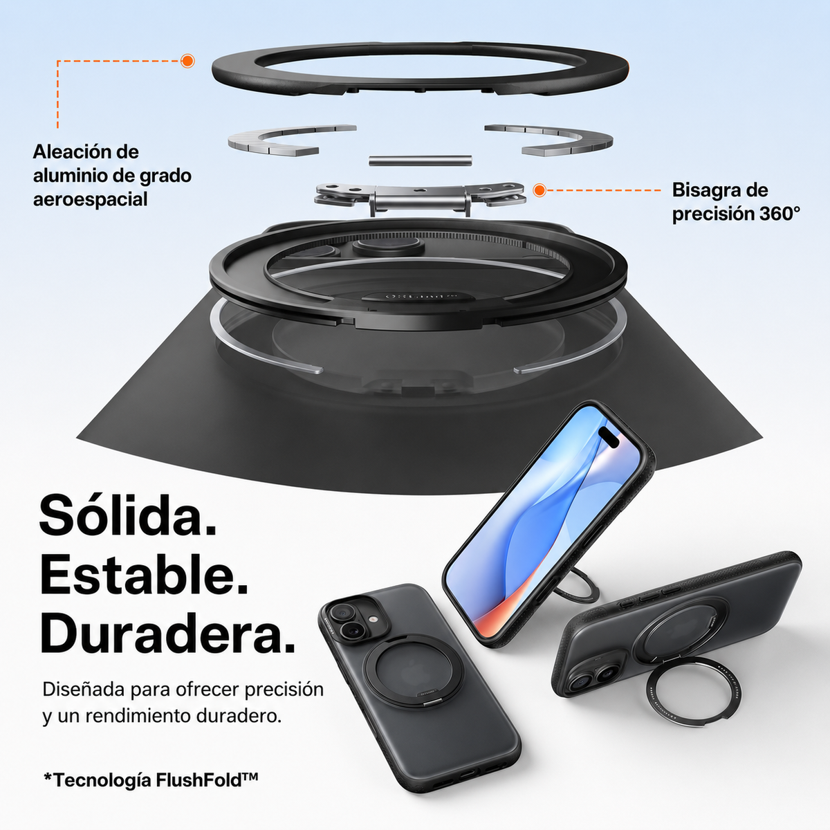 TORRAS Funda Ostand R Fitness Series con Soporte para iPhone 17 Compatible con MagSafe, Negro