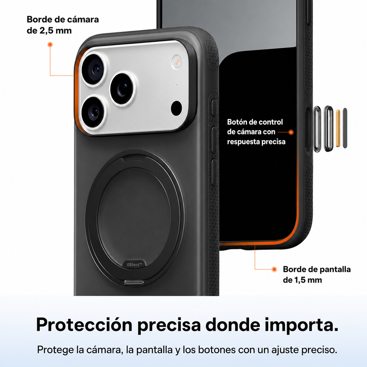 TORRAS Funda Ostand R Fitness Series con Soporte para iPhone 17 Pro/18 Pro Compatible con MagSafe, Negro