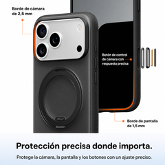 TORRAS Funda Ostand R Fitness Series con Soporte para iPhone 17 Pro Compatible con MagSafe, Negro