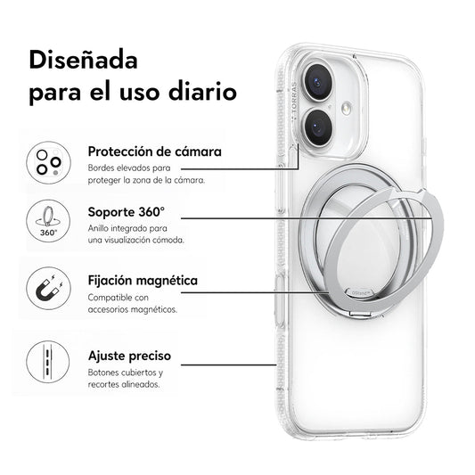 TORRAS Funda Ostand R Fitness Series iPhone 17 Transparente
